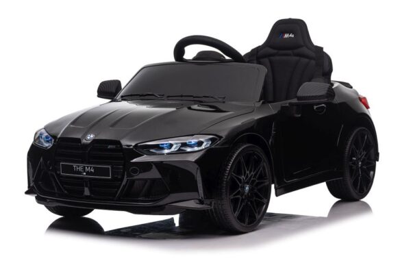 BMW M4, 12 volt elektrische kinderauto, Leder zitje, Rubberen banden, Kinder Accu Auto!