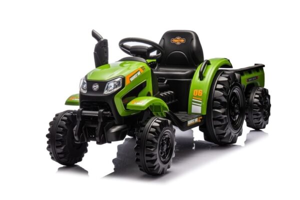 Elektrische tractor met aanhangwagen, 12 volt, muziek module, bluetooth