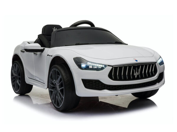 Maserati Ghibli, 12v elektrische kinderauto, rubberen banden, leder zitje. - Afbeelding 2
