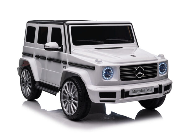 Mercedes-Benz G500, 12 volt elektrische kinderauto met rubberen banden, leder zitje en meer! - Afbeelding 3