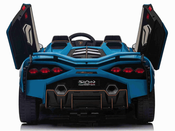 Lamborghini Sian, 2-persoons 24 volt elektrische kinderauto met rubberen banden, leder zitje en meer - Afbeelding 4