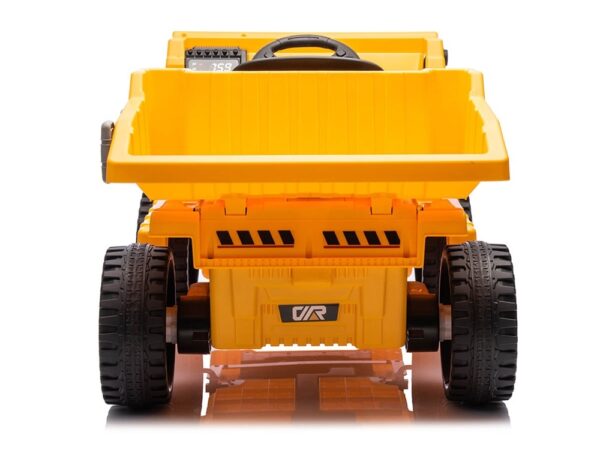 Werkvoertuig met bak, 12 volt elektrische kinderauto, 4 motoren, rubberen banden en kunstleder zitje! - Afbeelding 4