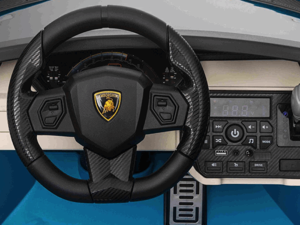 Lamborghini Sian, 2-persoons 24 volt elektrische kinderauto met rubberen banden, leder zitje en meer - Afbeelding 5