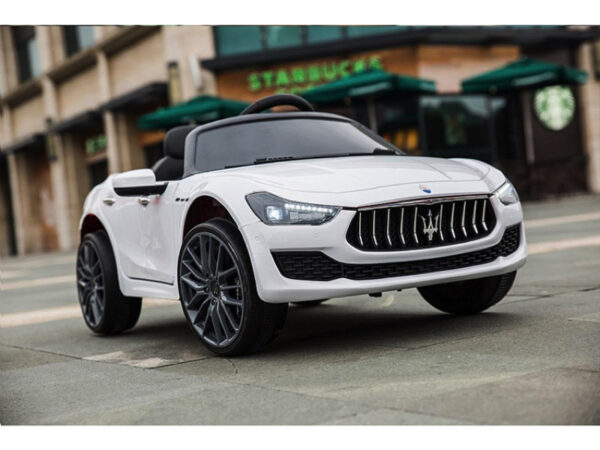 Maserati Ghibli, 12v elektrische kinderauto, rubberen banden, leder zitje. - Afbeelding 7