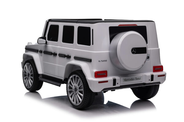 Mercedes-Benz G500, 12 volt elektrische kinderauto met rubberen banden, leder zitje en meer! - Afbeelding 7