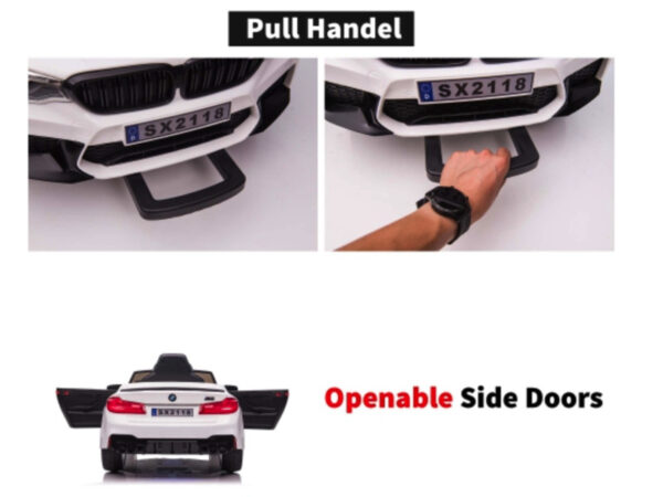 BMW M5, Leder zitje, Rubberen banden, Kinder Accu Auto! - Afbeelding 8