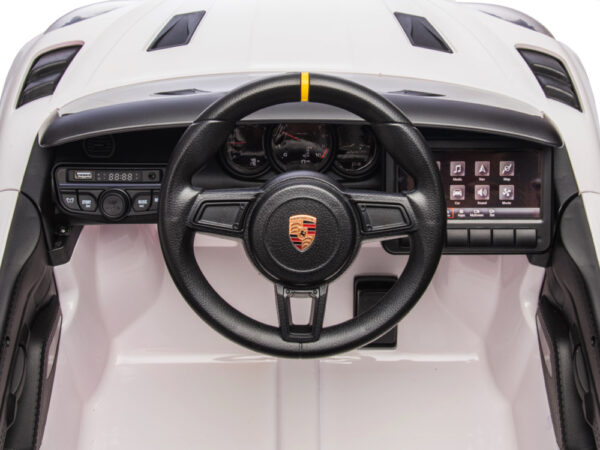 Porsche Spyder RS, 12 volt Kinder Accu Auto, rubberen banden, leder zitje en meer! - Afbeelding 9