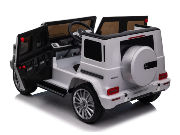Mercedes-Benz G500, 12 volt elektrische kinderauto met rubberen banden, leder zitje en meer! - Afbeelding 9