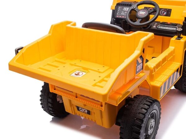 Werkvoertuig met bak, 12 volt elektrische kinderauto, 4 motoren, rubberen banden en kunstleder zitje! - Afbeelding 10