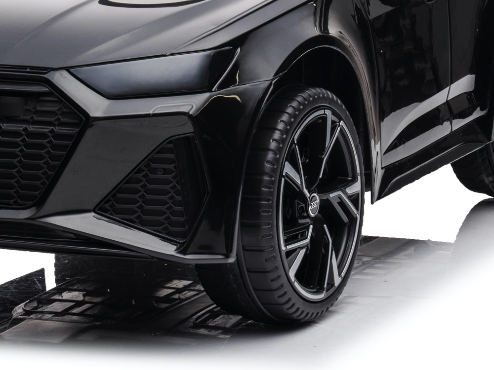 Audi RS6,12 volt elektrische kinderauto met rubberen banden, leder zitje en meer! - Afbeelding 7