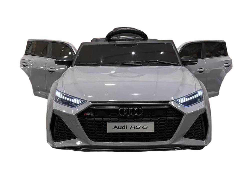 Audi RS6,12 volt elektrische kinderauto met rubberen banden, leder zitje en meer! - Afbeelding 3