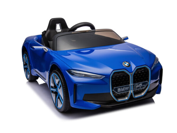 BMW i4, elektrische kinderauto, 12v, leren zitje, muziekmodule en meer! - Afbeelding 2