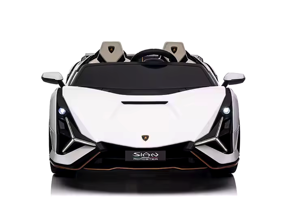 Lamborghini Sian, 2-persoons 24 volt elektrische kinderauto met rubberen banden, leder zitje en meer - Afbeelding 2
