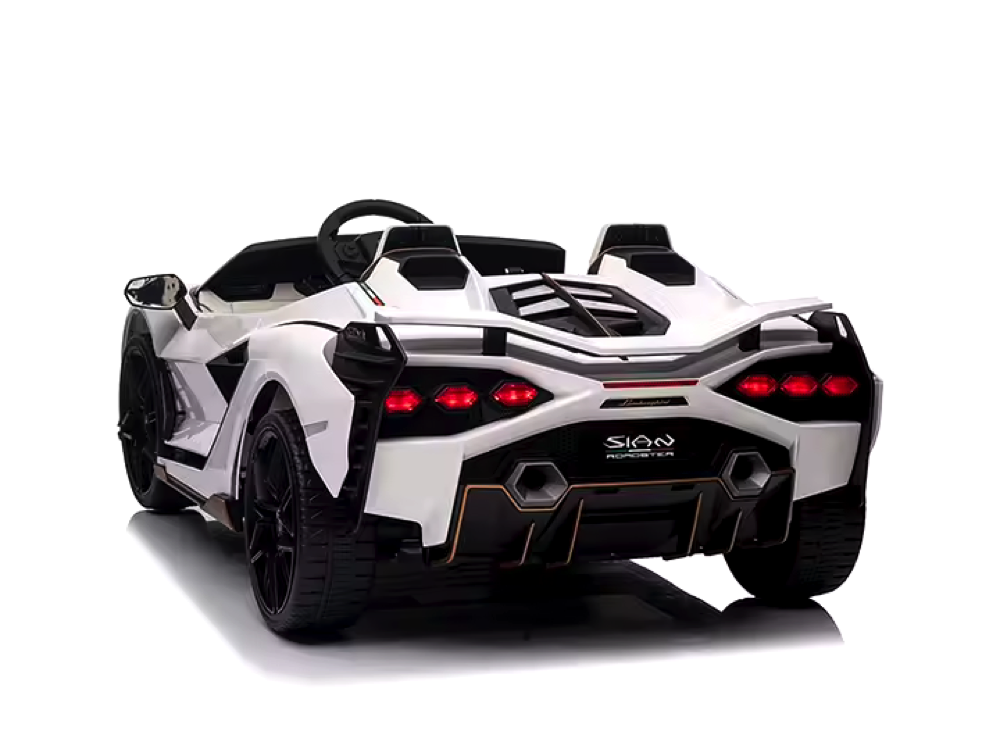 Lamborghini Sian, 2-persoons 24 volt elektrische kinderauto met rubberen banden, leder zitje en meer - Afbeelding 4