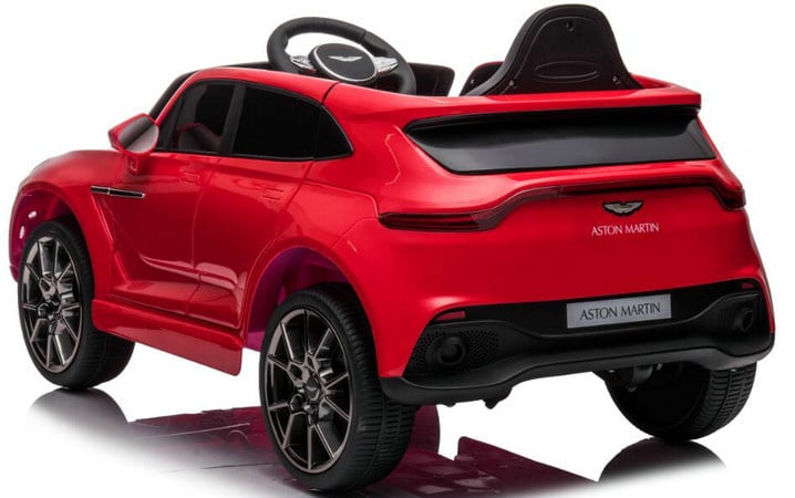 Aston Martin 12v elektrische kinderauto met rubberen banden, leder zitje en meer! - Afbeelding 2
