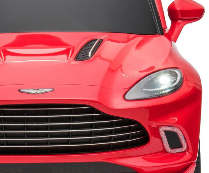 Aston Martin 12v elektrische kinderauto met rubberen banden, leder zitje en meer! - Afbeelding 4