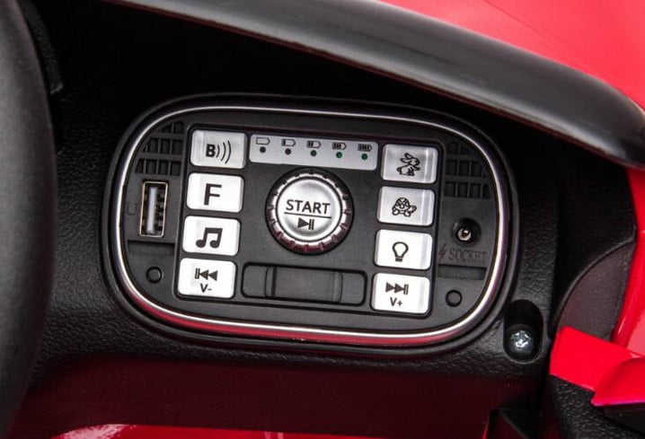 Aston Martin 12v elektrische kinderauto met rubberen banden, leder zitje en meer! - Afbeelding 8