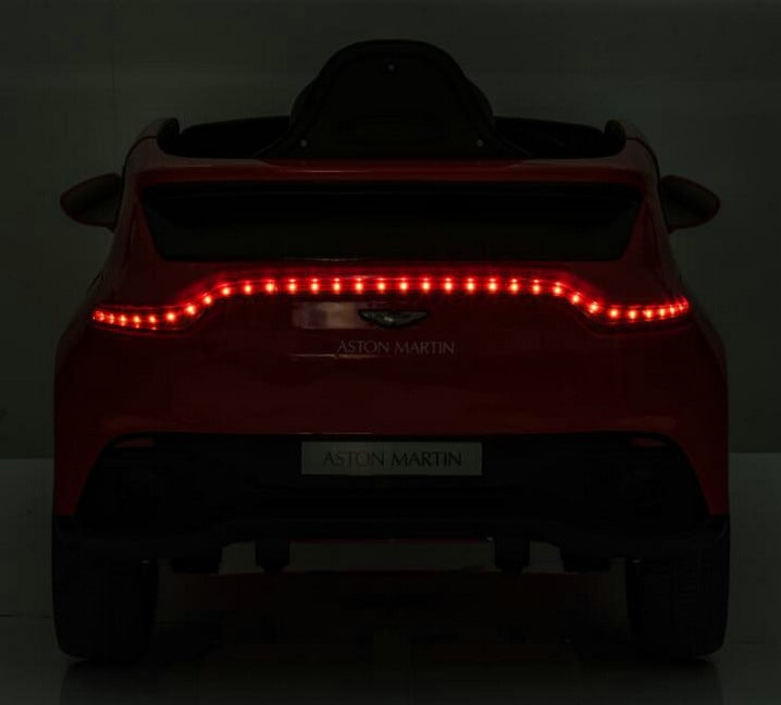 Aston Martin 12v elektrische kinderauto met rubberen banden, leder zitje en meer! - Afbeelding 10