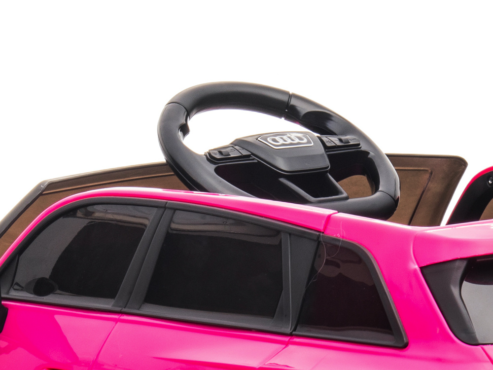 Audi RS6,12 volt elektrische kinderauto met rubberen banden, leder zitje en meer! - Afbeelding 9