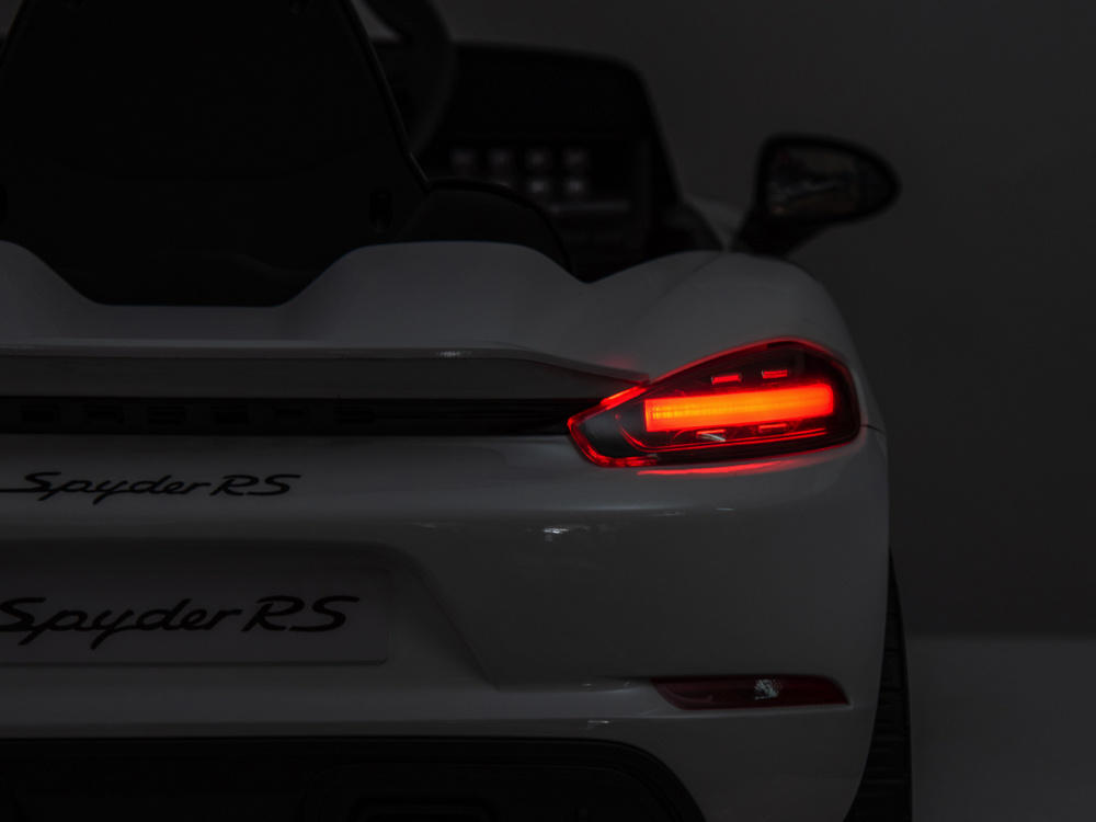 Porsche Spyder Rs, 12 Volt Kinder Accu Auto, Rubberen Banden, Leder Zitje En Meer! - Afbeelding 13