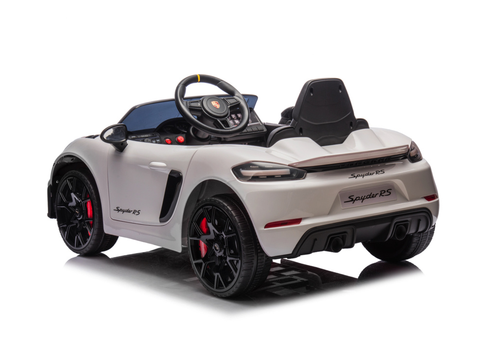 Porsche Spyder Rs, 12 Volt Kinder Accu Auto, Rubberen Banden, Leder Zitje En Meer! - Afbeelding 6