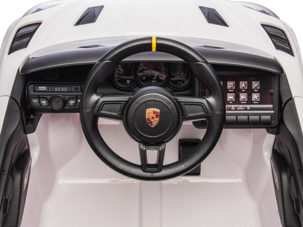 Porsche Spyder Rs, 12 Volt Kinder Accu Auto, Rubberen Banden, Leder Zitje En Meer! - Afbeelding 9
