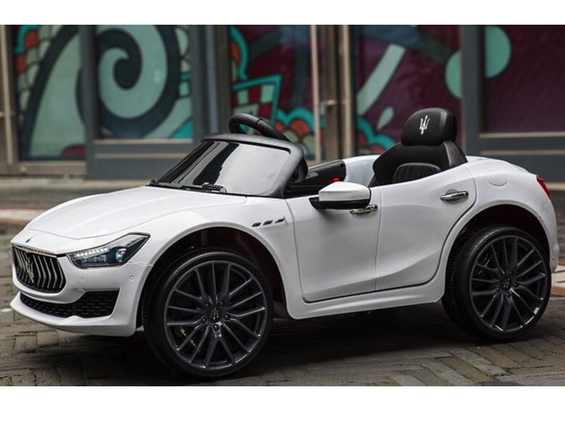 Maserati Ghibli, 12V Elektrische Kinderauto, Rubberen Banden, Leder Zitje. - Afbeelding 6